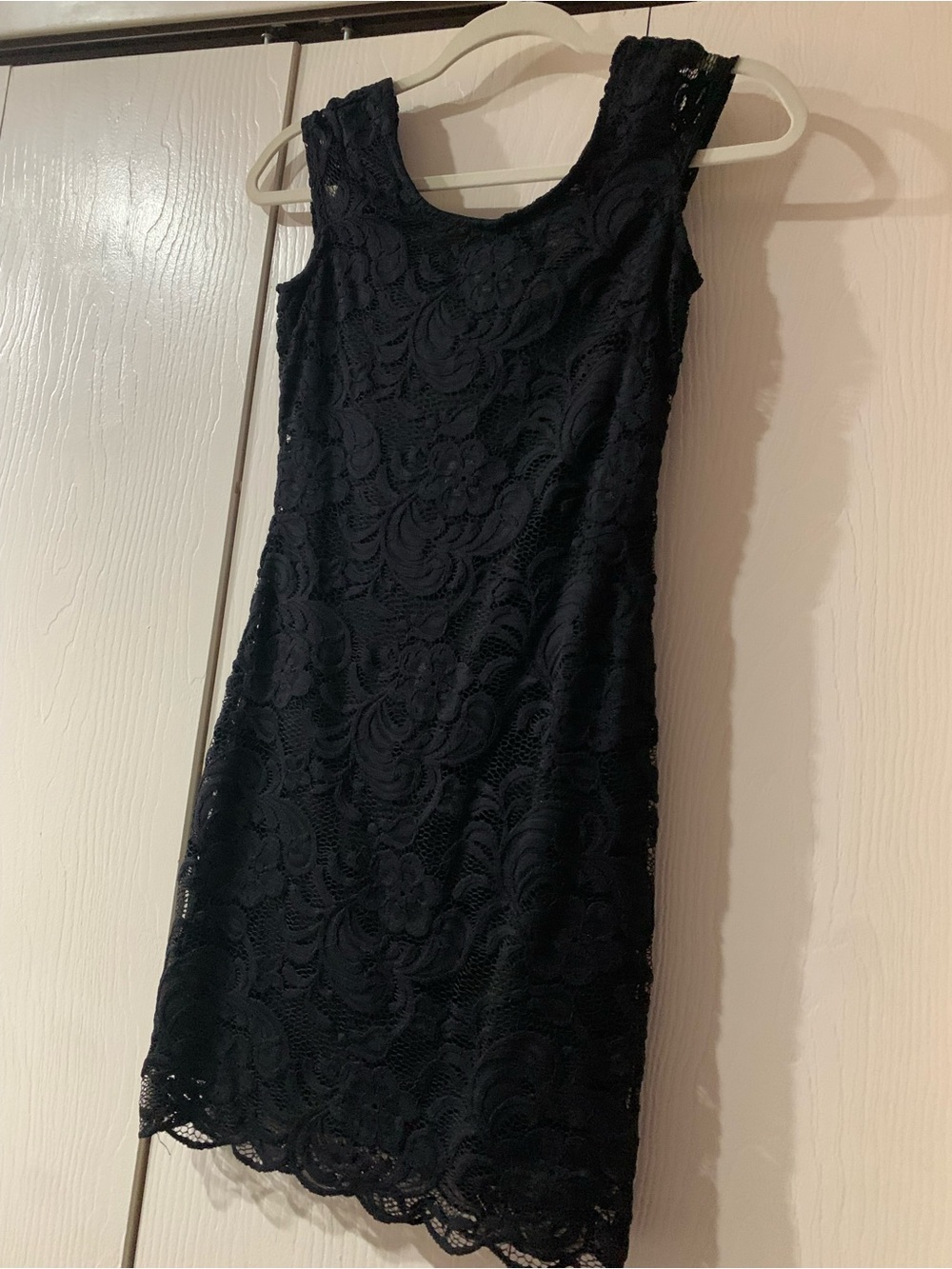 Divided Black Lace Mini Dress